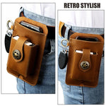 Marsupio uomo vintage in vera pelle con custodia cellulare
