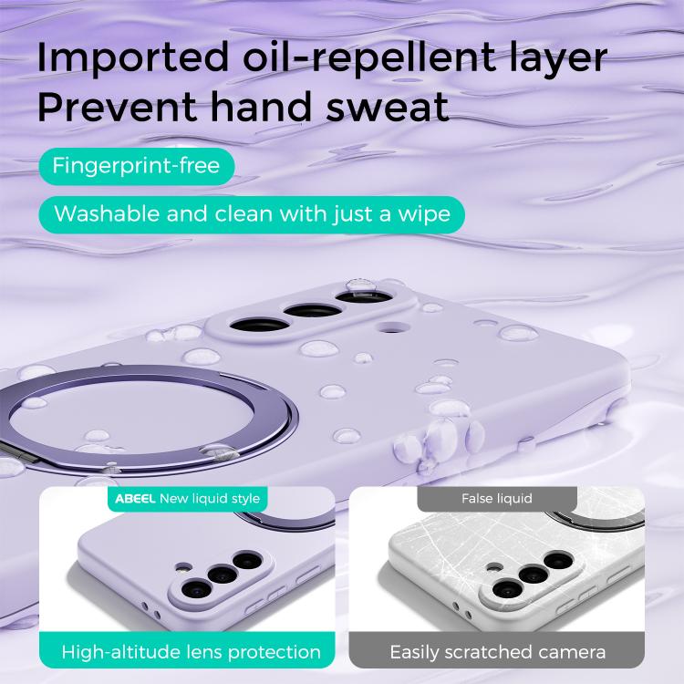 Custodia silicone liquido magnetica con supporto per Samsung Galaxy A57, A37 e