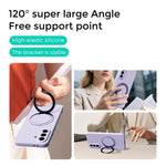 Custodia silicone liquido magnetica con supporto per Samsung Galaxy A57, A37 e