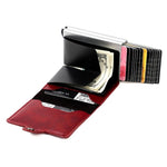 Borsa porta carte RFID doppio strato in lega alluminio