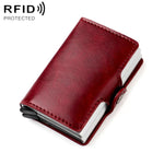 Borsa porta carte RFID doppio strato in lega alluminio