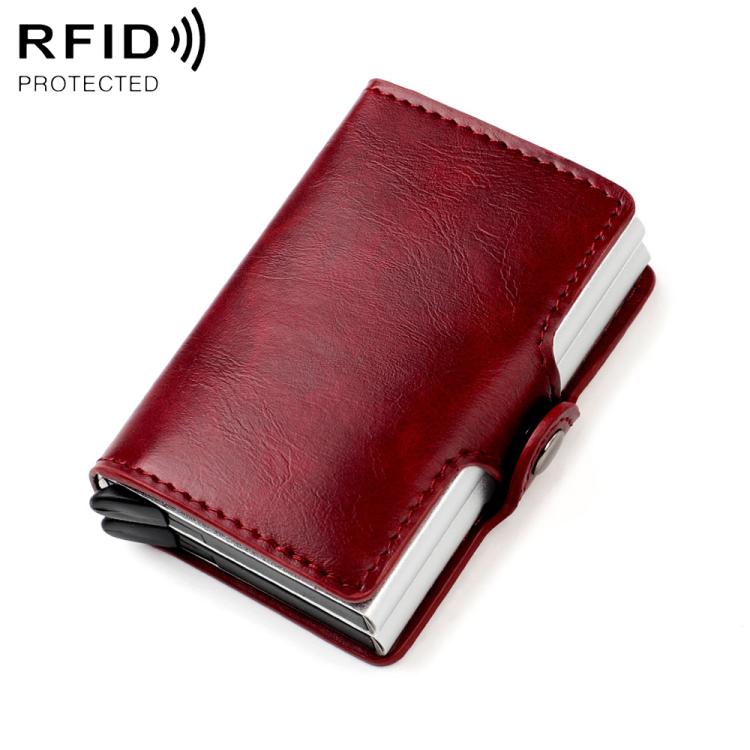 Borsa porta carte RFID doppio strato in lega alluminio