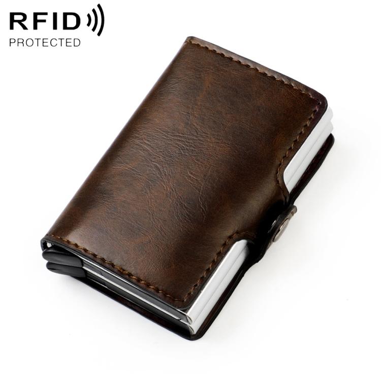 Borsa porta carte RFID doppio strato in lega alluminio