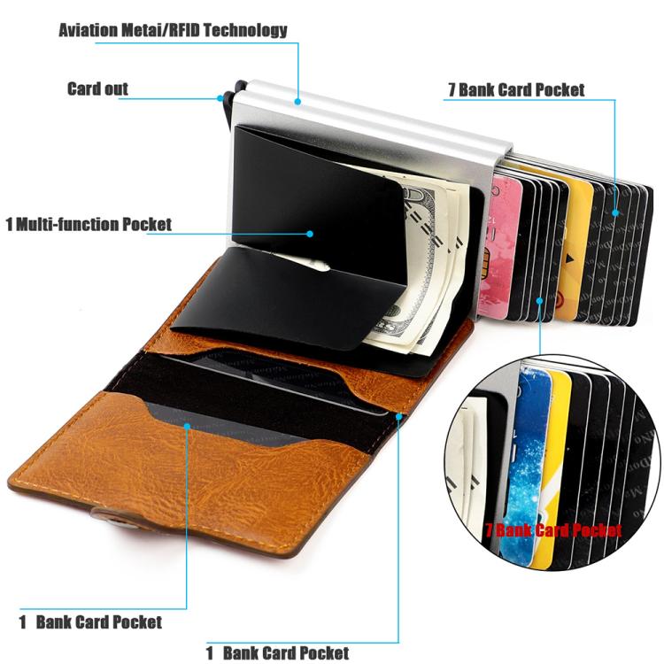Borsa porta carte RFID doppio strato in lega alluminio