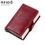 Borsa porta carte RFID doppio strato in lega alluminio