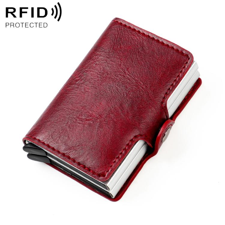 Borsa porta carte RFID doppio strato in lega alluminio