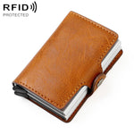 Borsa porta carte RFID doppio strato in lega alluminio