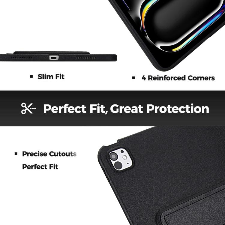 Custodia tablet PU effetto pelle con supporto per iPad