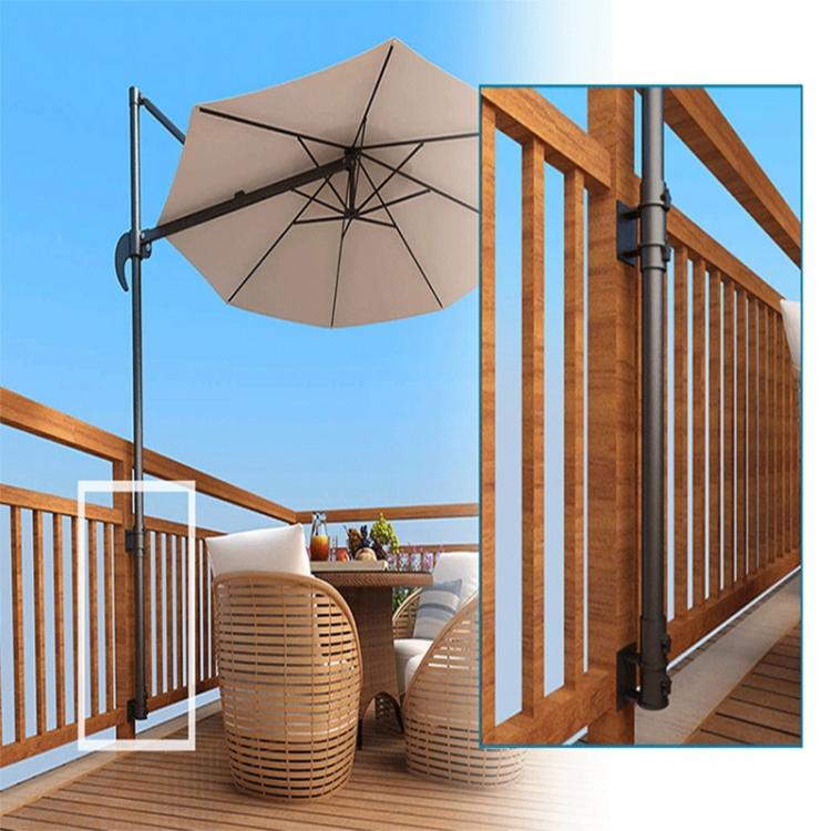Set 2 supporti in metallo per ombrelloni da giardino