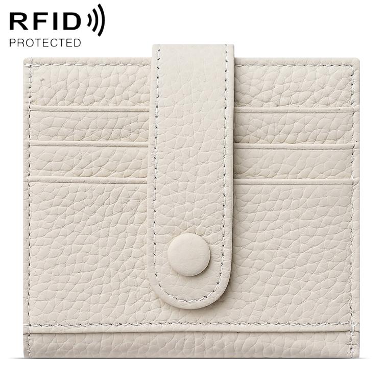 Portafoglio multi-carta RFID in vera pelle con fibbia