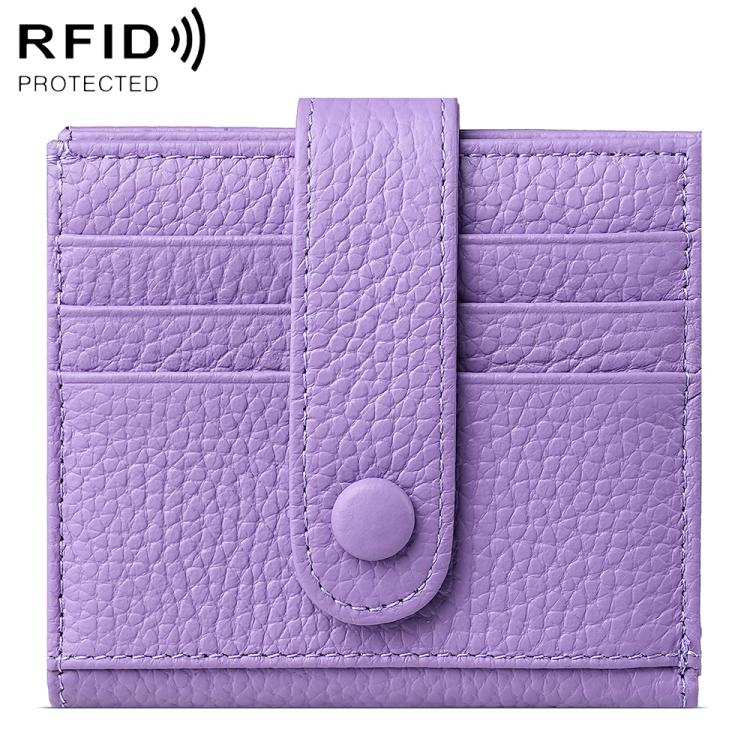 Portafoglio multi-carta RFID in vera pelle con fibbia