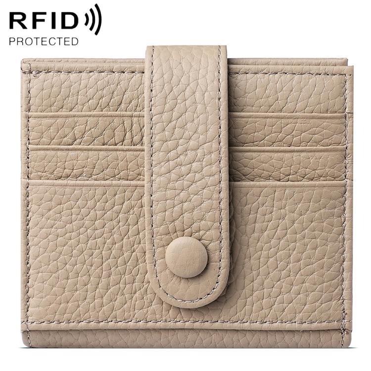 Portafoglio multi-carta RFID in vera pelle con fibbia