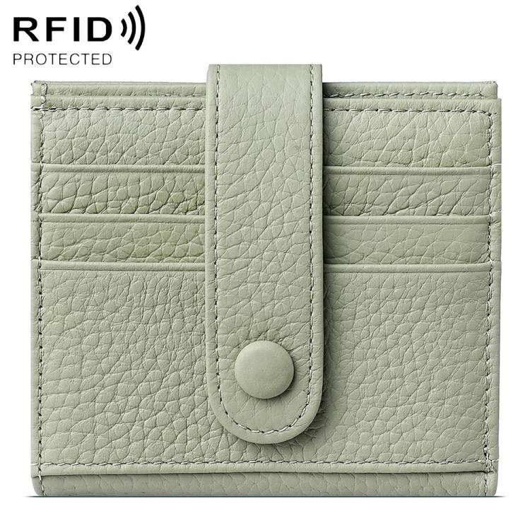 Portafoglio multi-carta RFID in vera pelle con fibbia