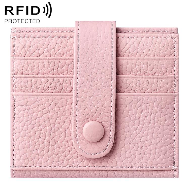 Portafoglio multi-carta RFID in vera pelle con fibbia