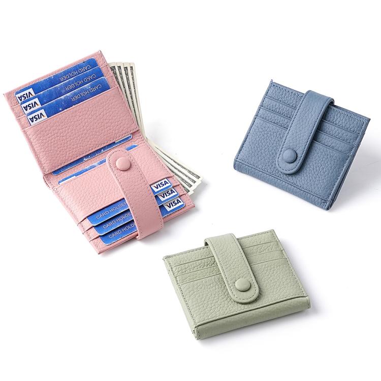 Portafoglio multi-carta RFID in vera pelle con fibbia