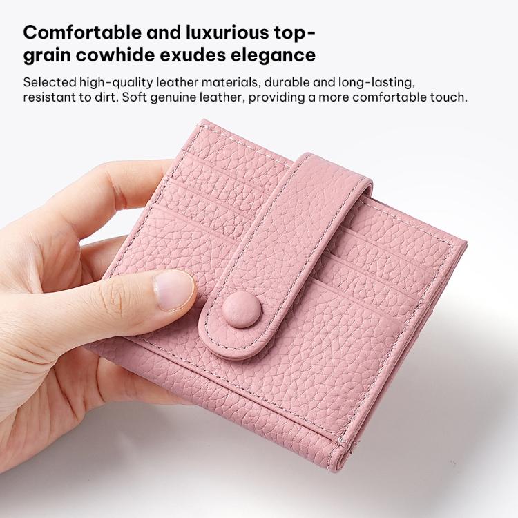 Portafoglio multi-carta RFID in vera pelle con fibbia