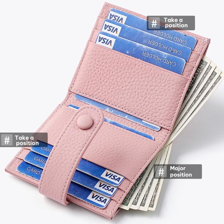 Portafoglio multi-carta RFID in vera pelle con fibbia
