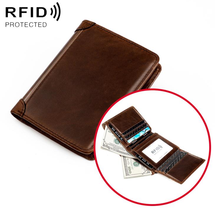 Portafoglio uomo in pelle bovina con protezione RFID