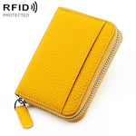 Portacarte a fisarmonica in pelle con cerniera e protezione RFID