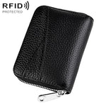 Portafoglio in vera pelle con cerniera e protezione RFID