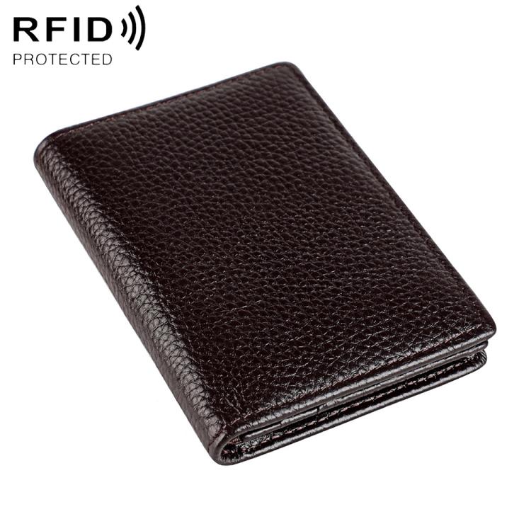 Borsa porta biglietti da visita in pelle con protezione RFID