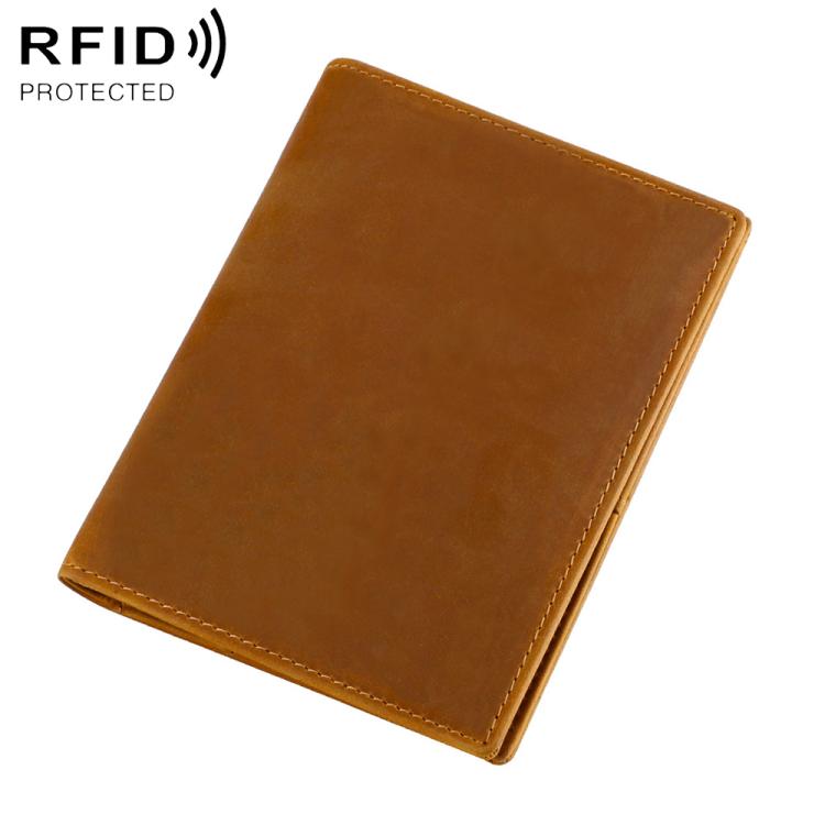 Borsa porta badge antifurto RFID in pelle Crazy Horse