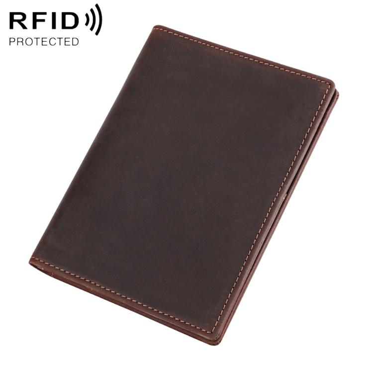 Borsa porta badge antifurto RFID in pelle Crazy Horse