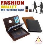 Borsa porta badge antifurto RFID in pelle Crazy Horse