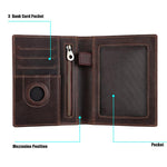 Borsa porta badge antifurto RFID in pelle Crazy Horse