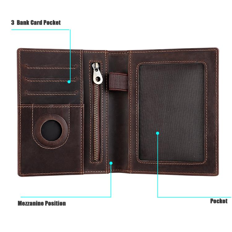 Borsa porta badge antifurto RFID in pelle Crazy Horse