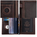 Borsa porta badge antifurto RFID in pelle Crazy Horse