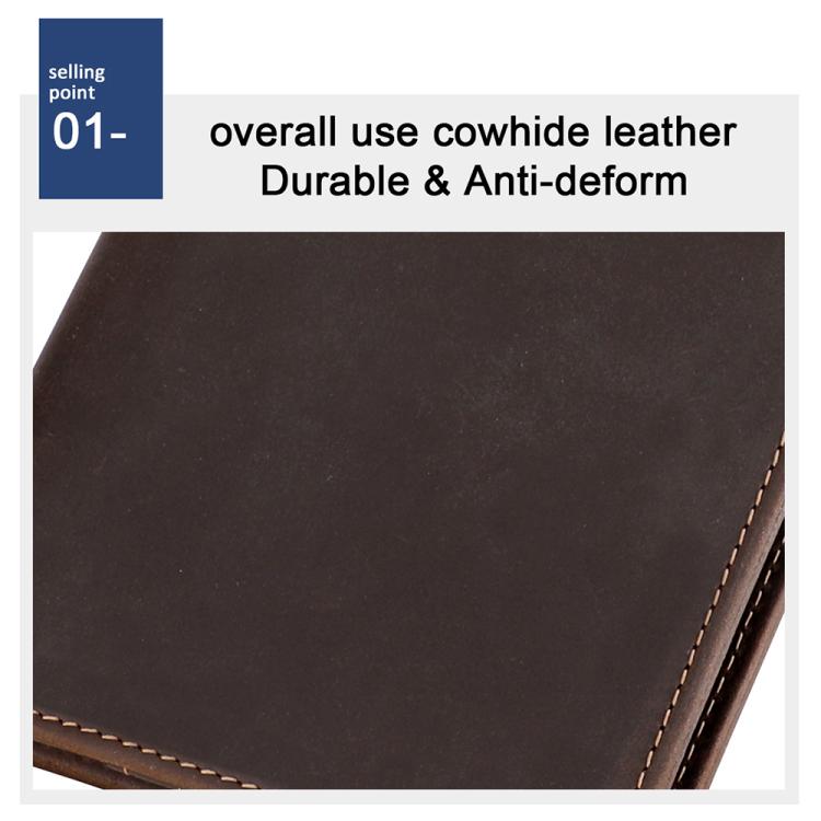 Borsa porta badge antifurto RFID in pelle Crazy Horse