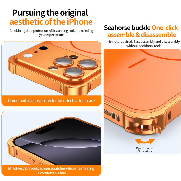 Custodia magnetica con cornice in metallo per iPhone 14 Pro