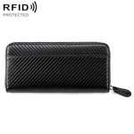 Portamonete a soffietto in pelle con cerniera e protezione RFID