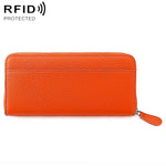 Portamonete a soffietto in pelle con cerniera e protezione RFID