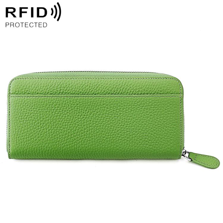 Portamonete a soffietto in pelle con cerniera e protezione RFID