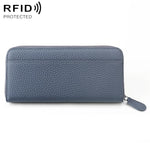 Portamonete a soffietto in pelle con cerniera e protezione RFID
