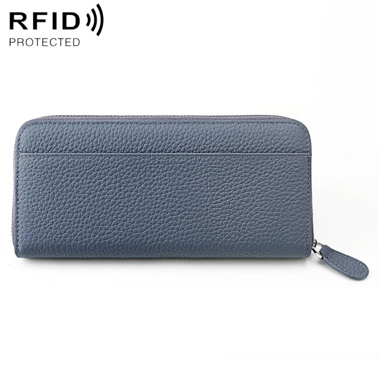 Portamonete a soffietto in pelle con cerniera e protezione RFID