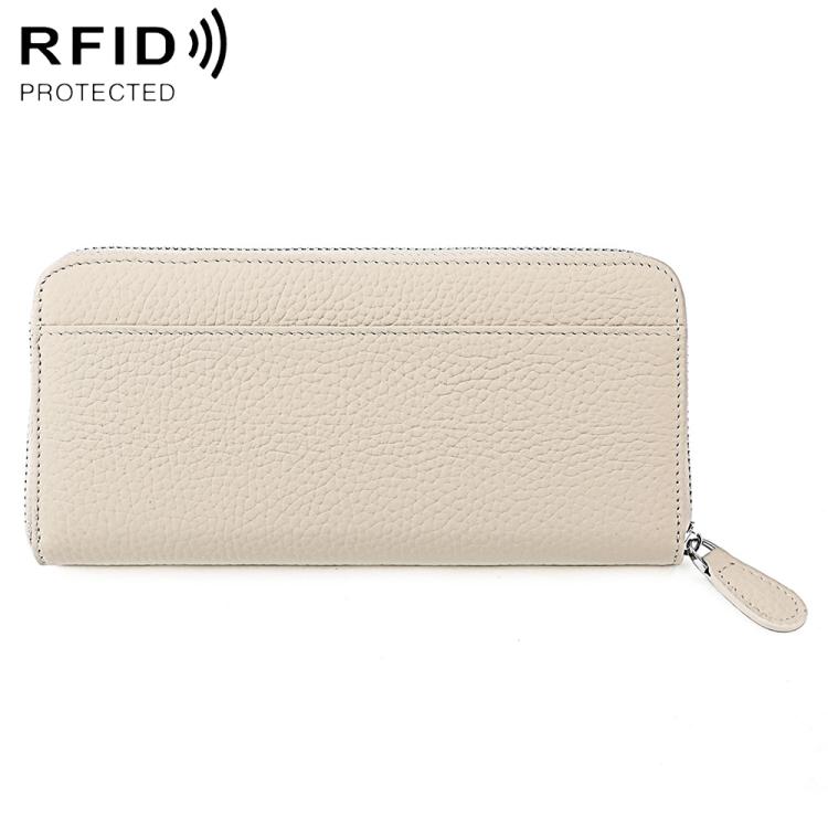 Portamonete a soffietto in pelle con cerniera e protezione RFID