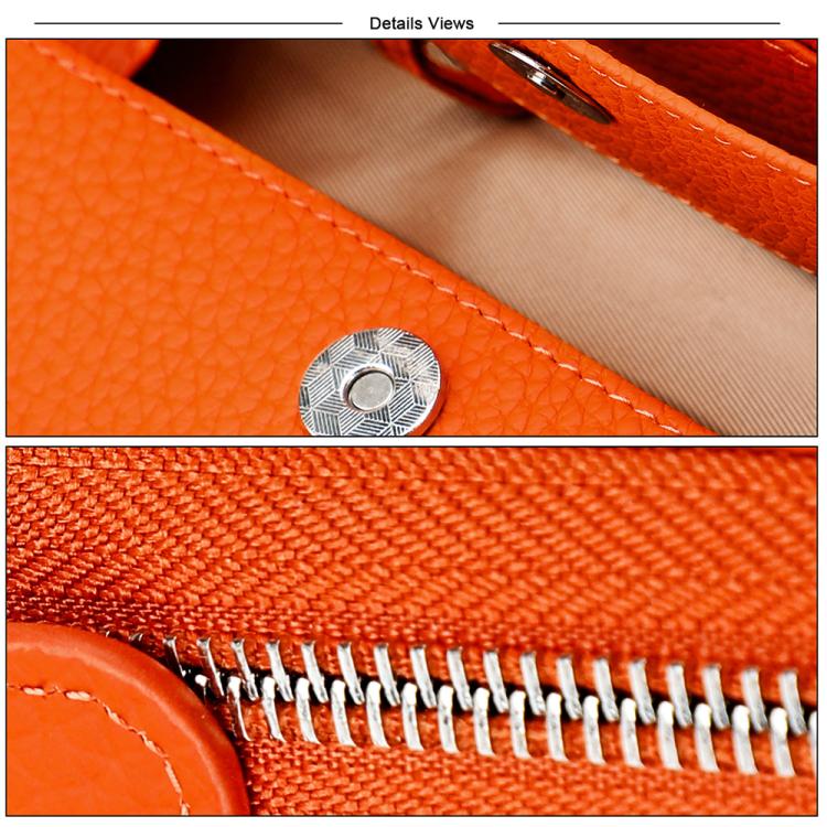 Portamonete a soffietto in pelle con cerniera e protezione RFID
