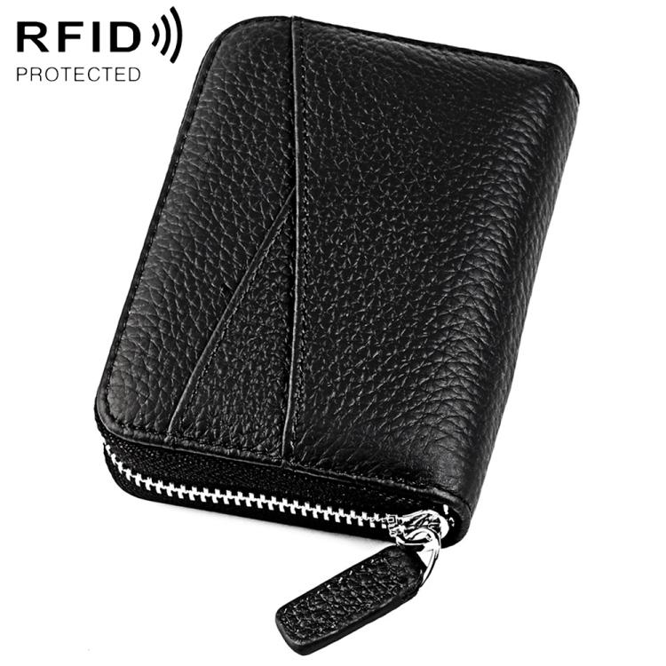 Portafoglio porta carte in vera pelle con RFID