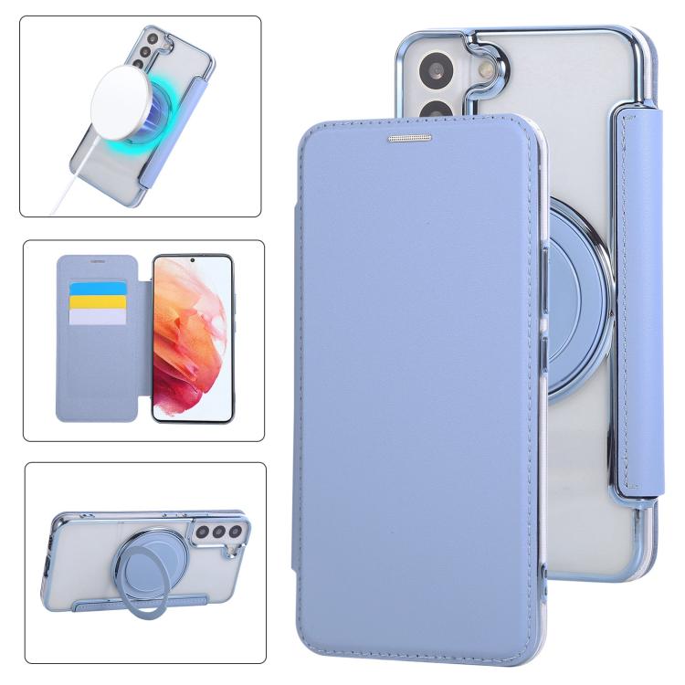 Custodia ultra sottile in ecopelle con supporto girevole per Samsung Galaxy S22