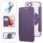 Custodia ultra sottile in ecopelle con supporto girevole per Samsung Galaxy S22