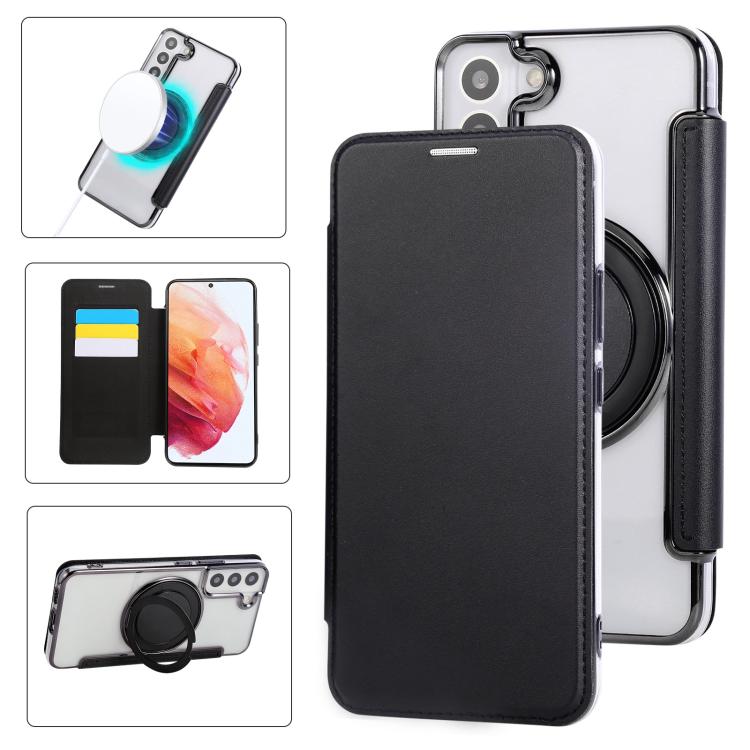 Custodia ultra sottile in ecopelle con supporto girevole per Samsung Galaxy S22