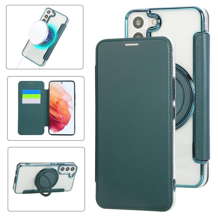 Custodia ultra sottile in ecopelle con supporto girevole per Samsung Galaxy S22