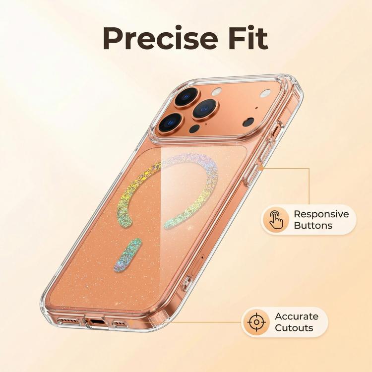 Custodia magnetica in TPU con glitter per iPhone 17 Pro Max