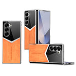 Custodia ecopelle vegana effetto legno con pellicola per Samsung Galaxy Z Fold3