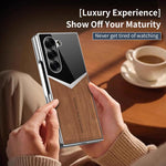 Custodia ecopelle vegana effetto legno con pellicola per Samsung Galaxy Z Fold3