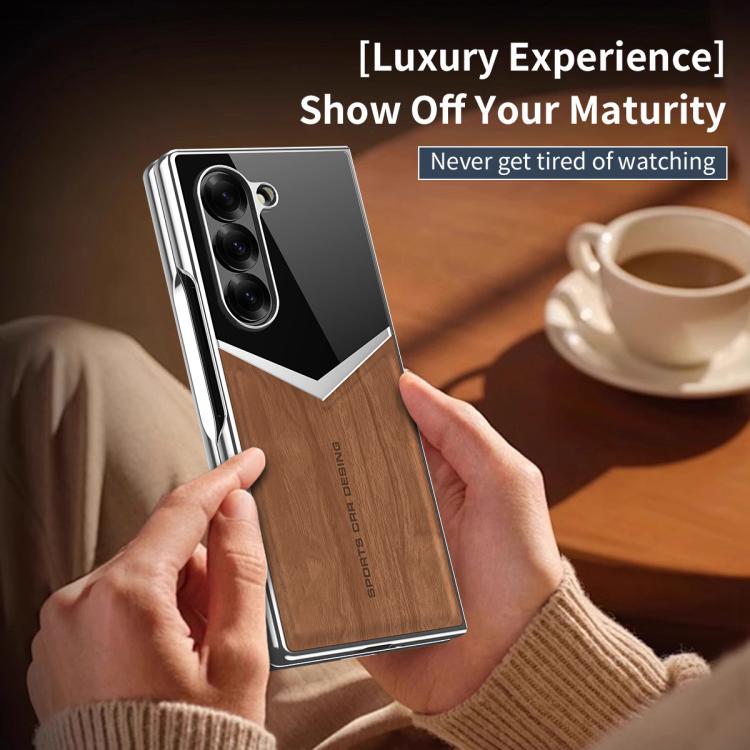 Custodia ecopelle vegana effetto legno con pellicola per Samsung Galaxy Z Fold3