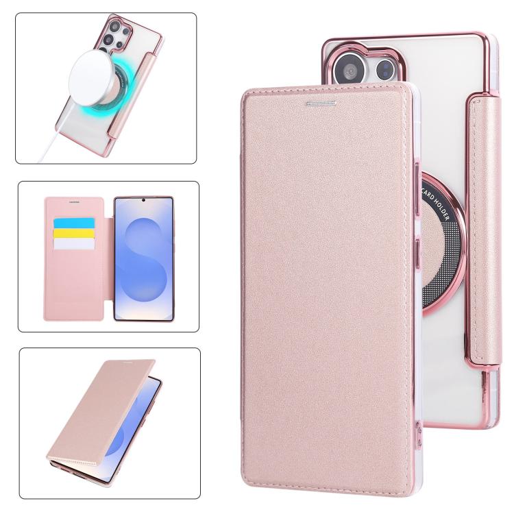Custodia ultra sottile in ecopelle con placcatura magnetica per Samsung Galaxy